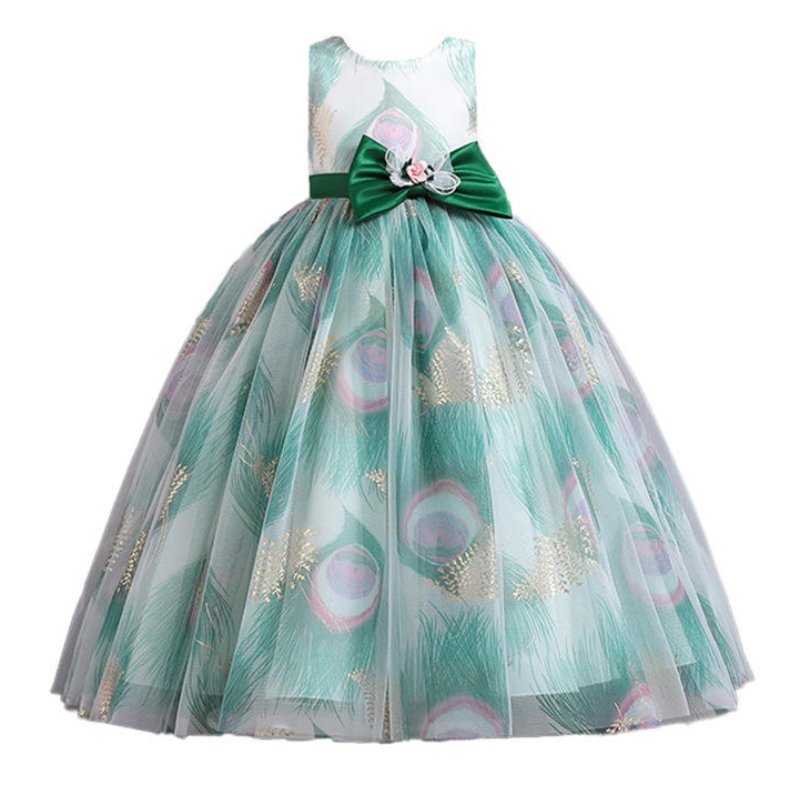 Prinzessin Kleid Kinder formelle Abend Hochzeitsfeier Kostüm für Mädchen Kinder Kleid Tüll Blumen Sommerkleider