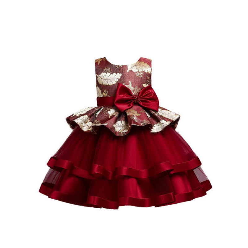 Mädchen Spitzen Hochzeitskleid gesticktes Prinzessin Kleid Blumenmädchen Tutu Rock