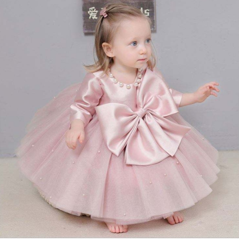 Baigeneues Baby einjährige Kleid Prinzessin Kleid Baby hunderttägige Big Bogen verdickte Kinder Kleid DZ008