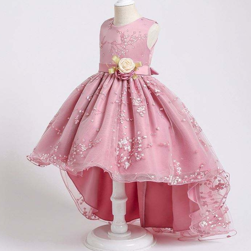 Kinder Party Kleid Tailing Prinzessin Rock Mädchen Hochzeit Blumenmädchenkleider mit wunderschöner Spitze