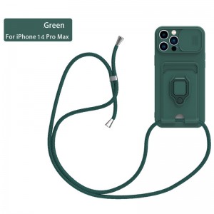 Dasneue Produkt ist für Apple iPhone14pro Max-Schutzabdeckung geeignet, Push-Fenster-Aufhängungsseil Anti-Kollision-Mobiltelefonschutzabdeckung