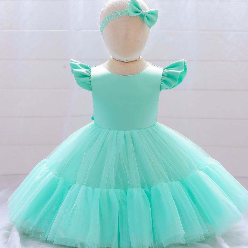 Baige weiße Neugeborene Mädchen geschwollene Prinzessin Kleid Weihnachten Kinder Kleid 2 Jahre tragen l2038xz