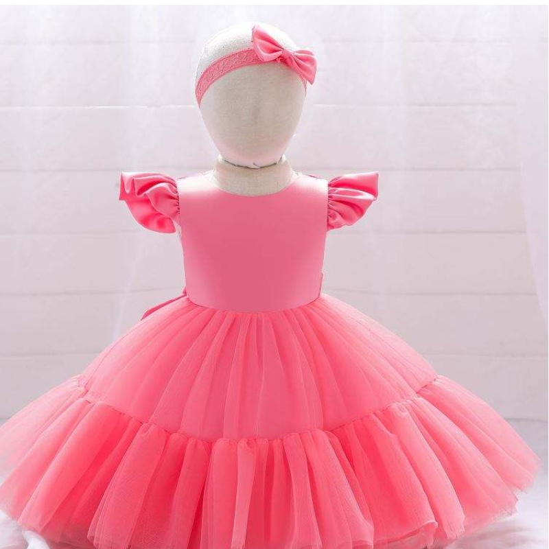 Baige weiße Neugeborene Mädchen geschwollene Prinzessin Kleid Weihnachten Kinder Kleid 2 Jahre tragen l2038xz