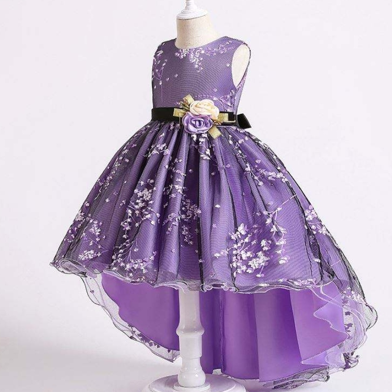 Baige Kinder Kleidung Mädchen Bogen Hochzeitskleid im Hintergrund westliche Party tragen formelle Prinzessin Girl 's Kleid 2153