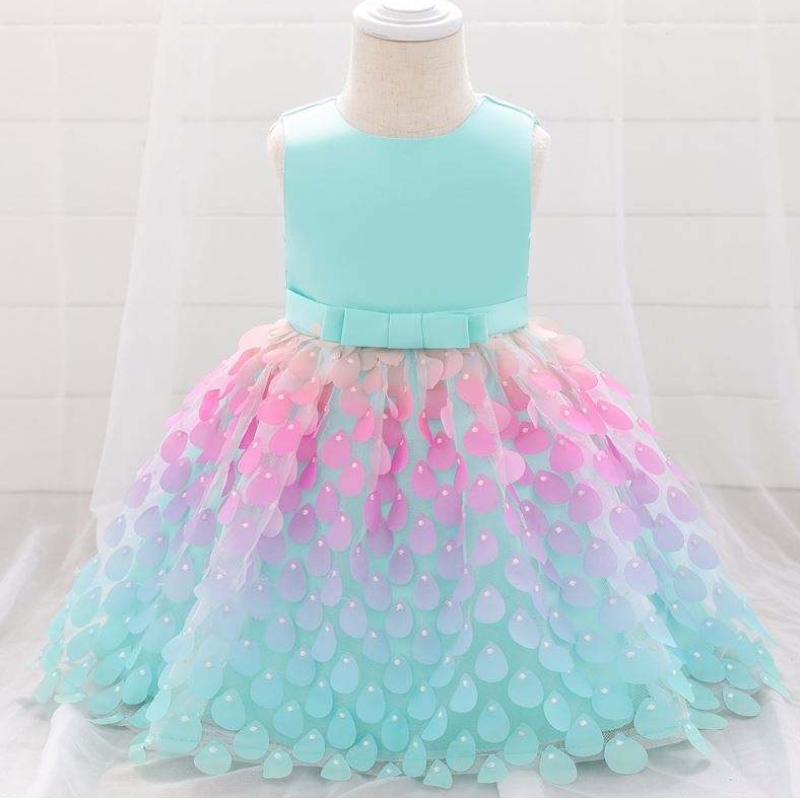 Baige Amazon Top Sale Meerjungfrau Pailletten Babykleid Prinzessin Girls Party Geburtstagskleider ein Stück Mädchen Partykleider