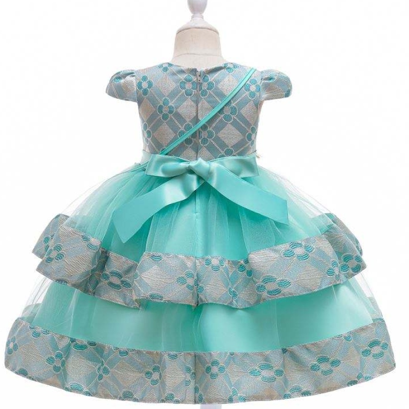 Baige Großhandel Kinder Kleidung Blumen mit Tasche Kinder Blumenkleid für 3 Jahre altes Mädchen schickes Kind Kleid