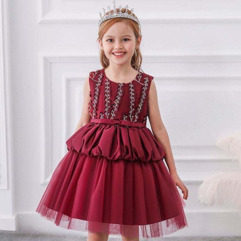 Neuestes Design Hot Sale Geburtstag elegant süße Kinderkleider Prinzessin Boutique Baby Ballkleid L5177