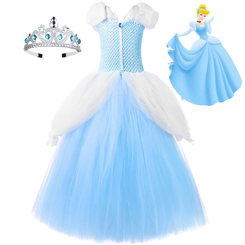 Mädchen Prinzessin Kleider Kleid mit Kostüm Rollenspiel Ballkleid Halloween Party Dress Up