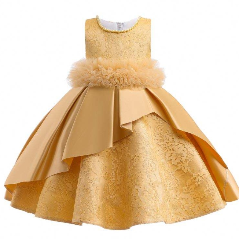 Baige hochwertige Kinder Partykleid Baby Stickrock Kinder Jäten Ballkleid Jäten