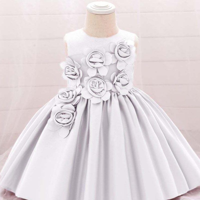 Baige 2020 Neueste 4 Farben Neugeborene Baby Baumwolle Leinen Party Stil Perlen Spitzen Prinzessin Säuglinge Kleinkinder Kinder Kleider L5068XZ