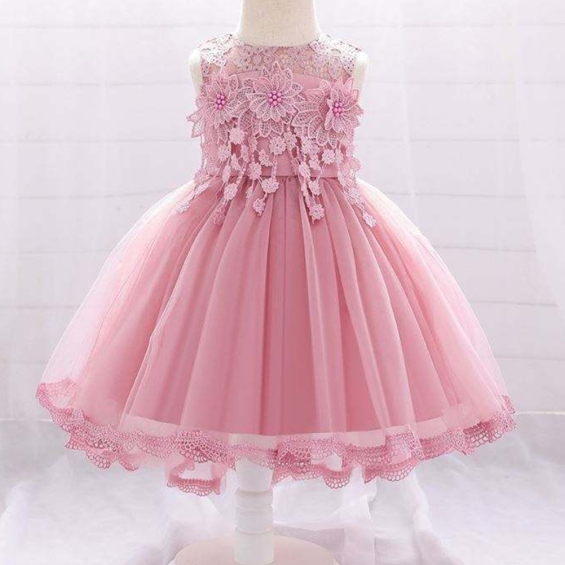 Baige Großhandel Girls tragen Kleidung Kinder Neues Trailing -Kleid -Design Baby Party Kleid T1938XZ