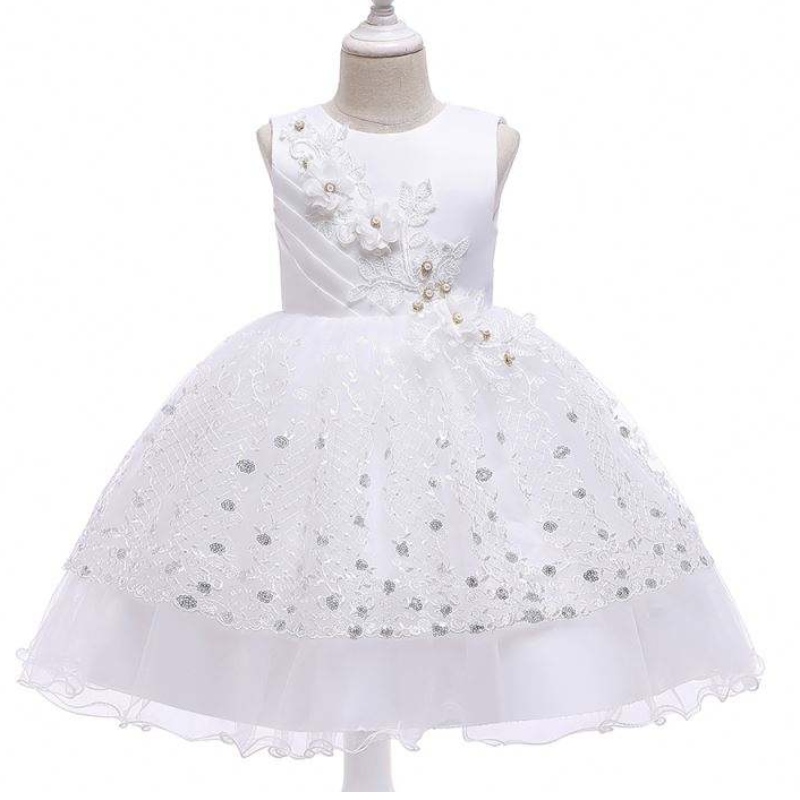 2020 Kinder Kleidung Stock Baby Girl Kids Frock Design Blume Baby Mädchen Geburtstagsfeier Kleid L5201