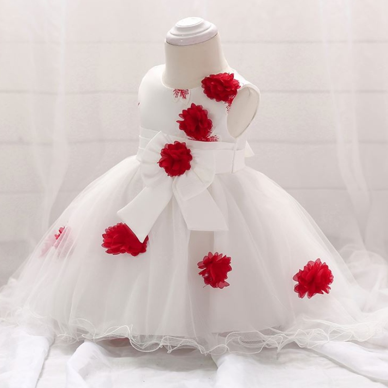 Neues Design kleiner Babykleidung Großhandel Babykleid Bilder Erster Kommunion Geburtstagsfeier Kostüm Kleid T1866XZ