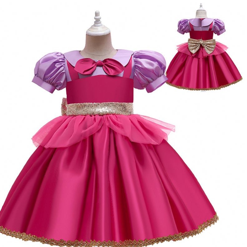 Baige Rose Red Riding Hood Kostüm Blumenmädchen Partykleid mit kostenlosem Stirnband D0702