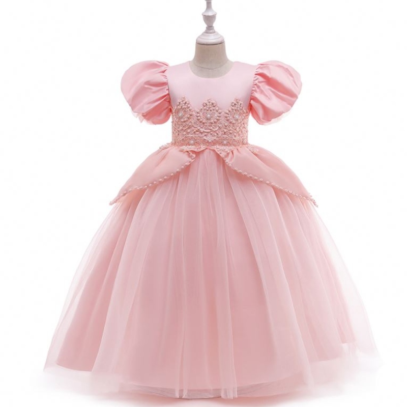 Baigeneue Stil rosa Kleider für Kinder Abend Hochzeit Prinzessin Party Kleid Süßes Geburtstagskleid Kostüm für Mädchen LP-262