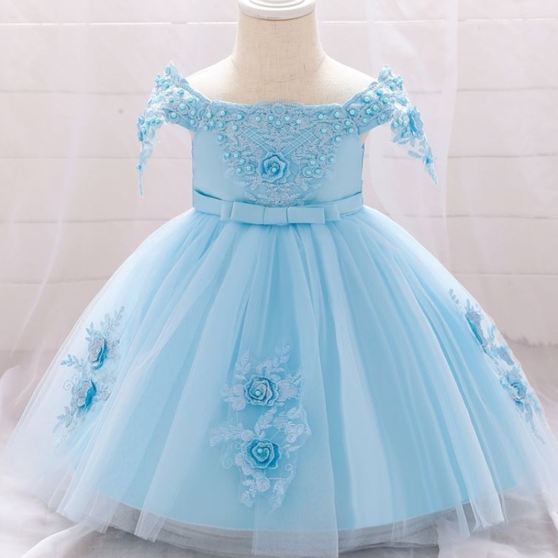 Baige Off -Should Flower Girl Kleider Neugeborenes Baby Girl Party Kleid für 0-2 Jahre alt L5057XZ