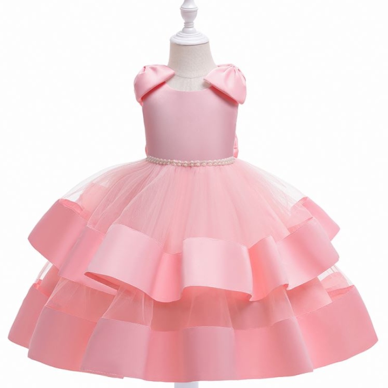 Blumenmädchenkleid 2021 Weißer Rock Rüschen knielange Blume Prinzessin Kinder Tüll Taufe Kleid Mädchen Mädchen