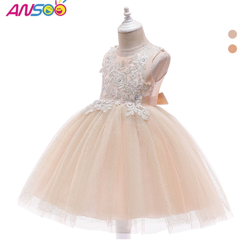 Ansoo Neue Mode Hochzeitsfeier Prinzessin Kleinkind Baby Girls Kleidung Kinder Baby Mädchen Kleider