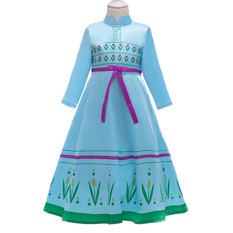 Kinderkleidung Halloween Kostüme Mädchen Kind Anna Prinzessin Elsa Blaues Grün Kleid für Mädchen