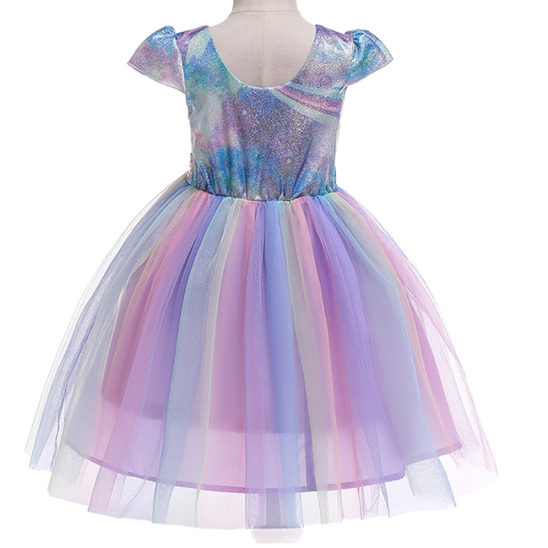 Ansoo oa oem odm heiß verkauft einhorn Regenbogen Baby Mädchen Geburtstagskleider Baumwolle Mädchen Prinzessin Partykleider für 1-6 Y Girls Tutu