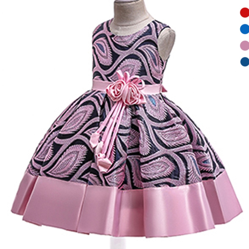 Ansoo Weihnachten Prinzessin Girls Blume gesticktes Kleid elegante Kinder Mädchen Hochzeitsfeier rosa Kleider Halloween Girls Kleidung