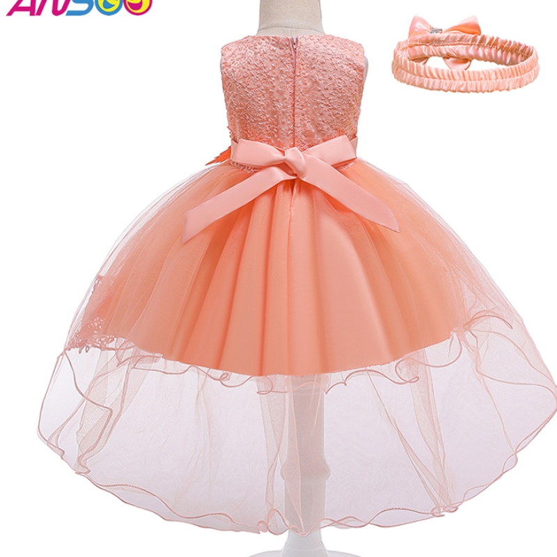 Ansoo Pretty Peach Children 's Girl Birthday Prinzessin Blume Orange Hochzeitskleid für Mädchen
