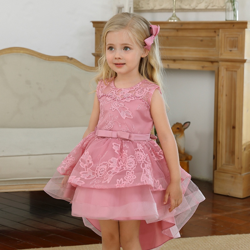 Kinder, die Hochzeitsfeierkleider elegante Spitzenmädchen Prinzessin Abend Prom Tüllkleid Kinder Zeremonie formelle Kostüm