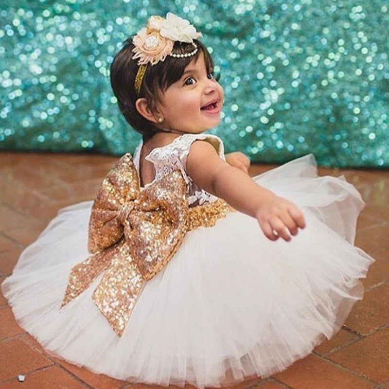 Baby Kleider für Babykinder 1 2 Jahre alte Geburtstagsfeier Kleid Kinder elegantes Promkleid