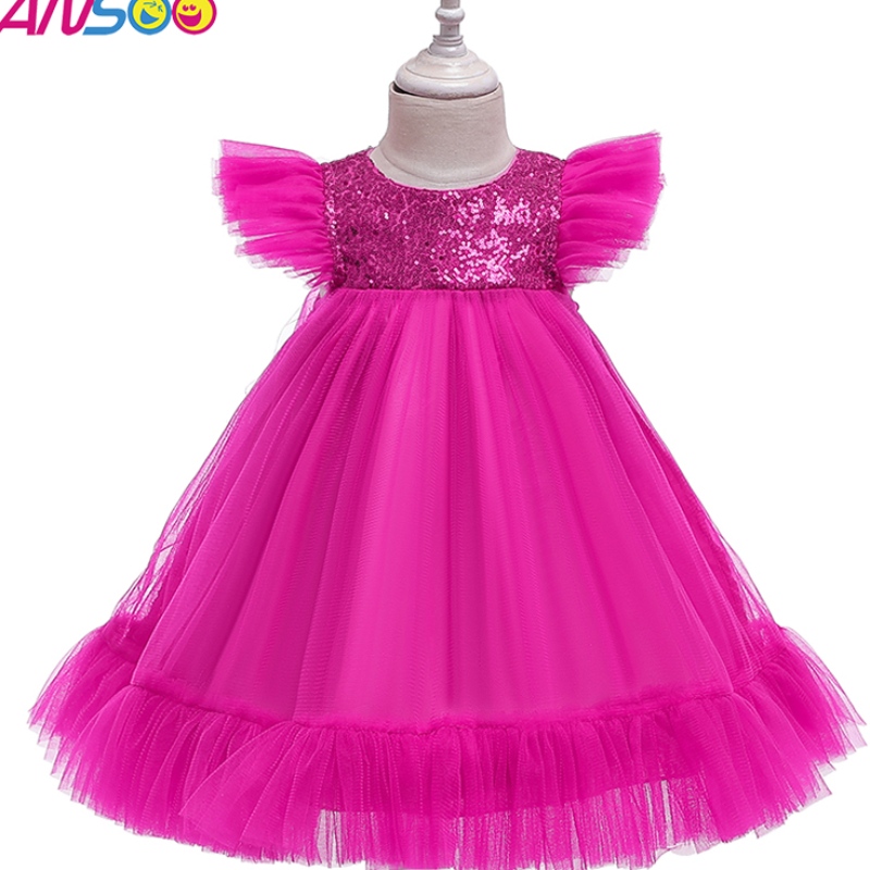 ANSOO European und American Pink Kleid Girls \\ 'New Year Gaze Prinzessin Kleider für 2-4 Jahre Kinder