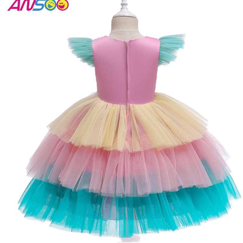 ANSOO Luxus mermaid skales ballet tutu kids Mädchen Mädchen Paillierte Prinzessin Halloween Cosplay Kostüme Kleid für Mädchen