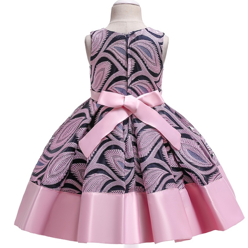 Ansoo Elegantes mediterraner Stil Satin Girl Kleid Eröffnungszeremonie Kinder tragen Retro -Hof -Muster Mädchen Kleider für Mädchen