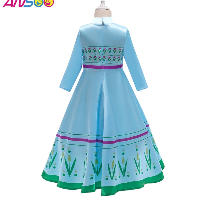 Ansso Anna Elsa Prinzessin Kostüme für Kinder Halloween Weihnachtsfeier Cosplay Schnee Königin Kostüm Girls Snowflake Prom Kleid