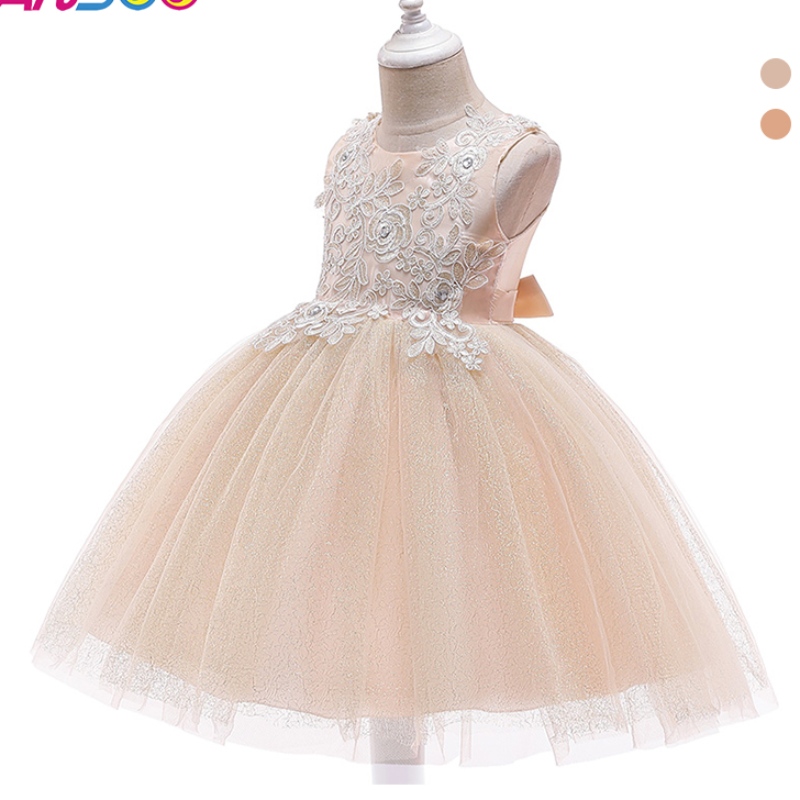 Ansso Factory Direct Sale Kids Kleidung täglich Tutu Kleid mit Bug Großhandel Kleinkind Baby Girls Prinzessinnach orangefarbenem Kleid