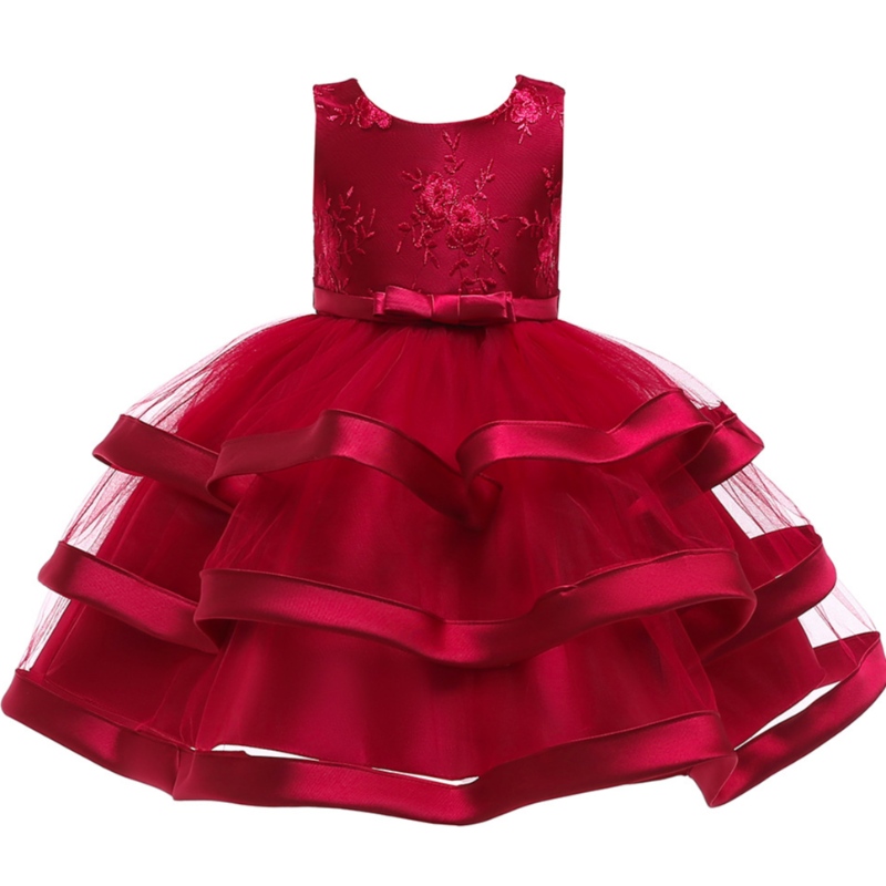 Baby Girl Hochzeitskleid Schöne Geburtstagsfeierkleid ärmellose Tutu Kleider für Mädchen 2-12 Jahre alt