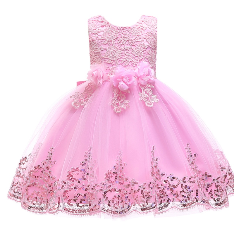 Baby Girl Hochzeitskleid Schöne Geburtstagsfeierkleid ärmellose Tutu Kleider für Mädchen 2-12 Jahre alt