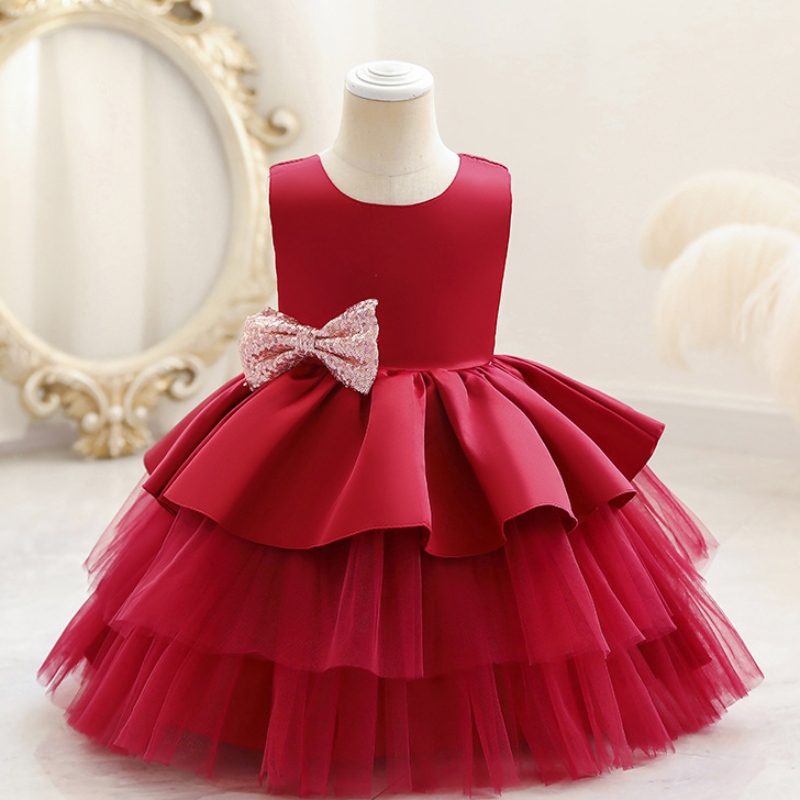 Baby Partykleid Satin Girl Einjähriges Baby Geburtstagskleid Hochzeitskleid