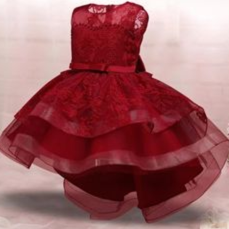 Mädchen Weihnachten Prinzessin Kleid für Kinder Spitze Stickereien Blumenkleider Kinder Hochzeit Abend Party Prom Kleid Neujahr Kostüm