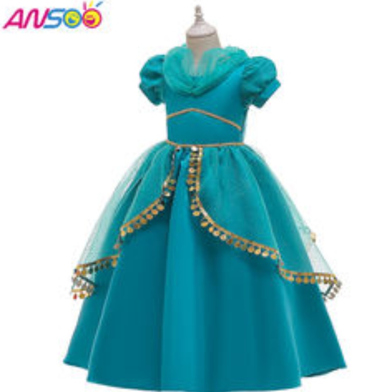 Ansoo Fancy Kids Kleid Neuankömmlinge Spitze Performance Girl Star Muster schöne Baby Kinder Erst Geburtstag Persian Prinzessin Kleid