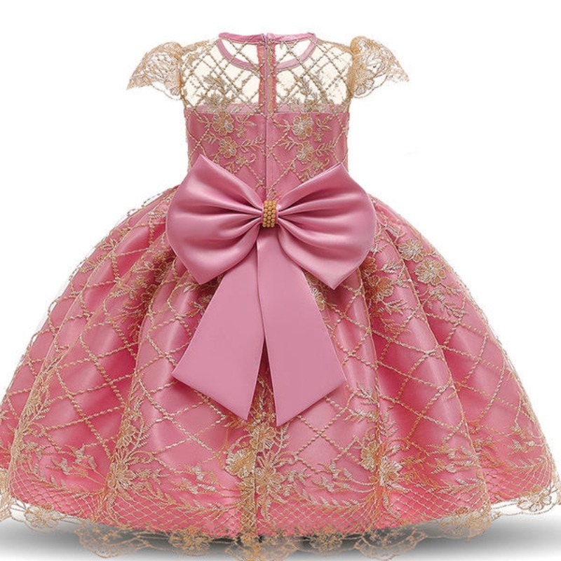 Kinder Kleidungsstücke smocked Kinder Kleidung Blumenmädchen Luxus Mädchen Spitze Big Beauty Prinzessin Kleid Baby Geburtstagskleid