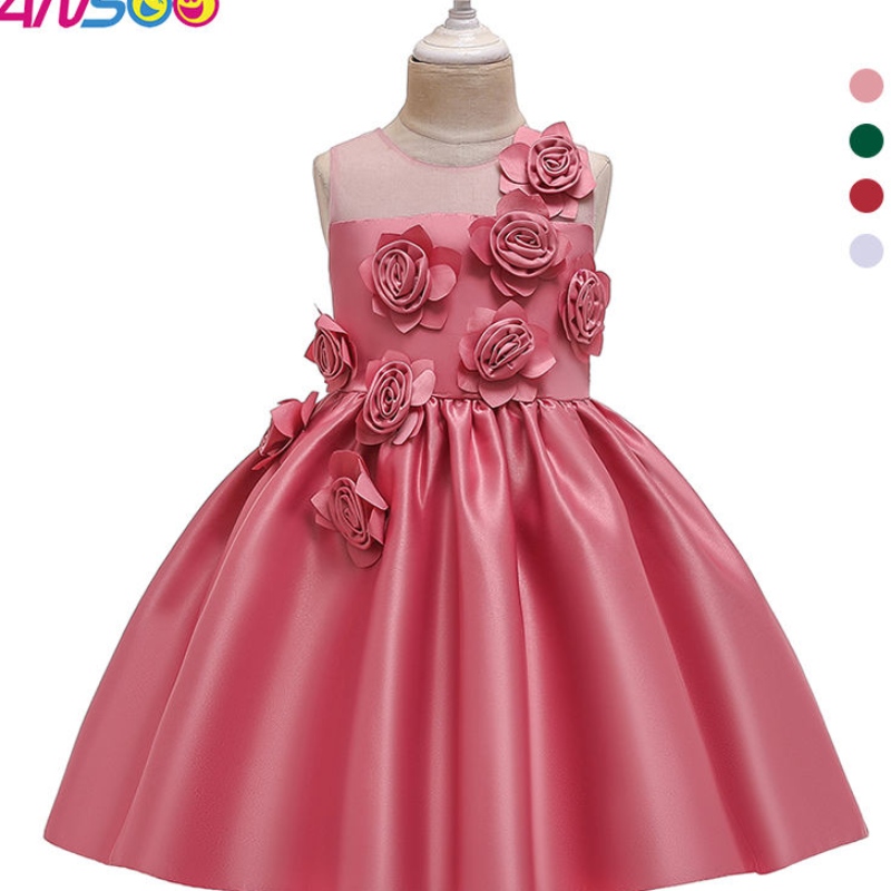 Ansoo Girls Kleid Weihnachten Elegante Prinzessin Kleider Kleider Kleider für Mädchen Hochzeit Party Ballkleid 2-12 Jahre