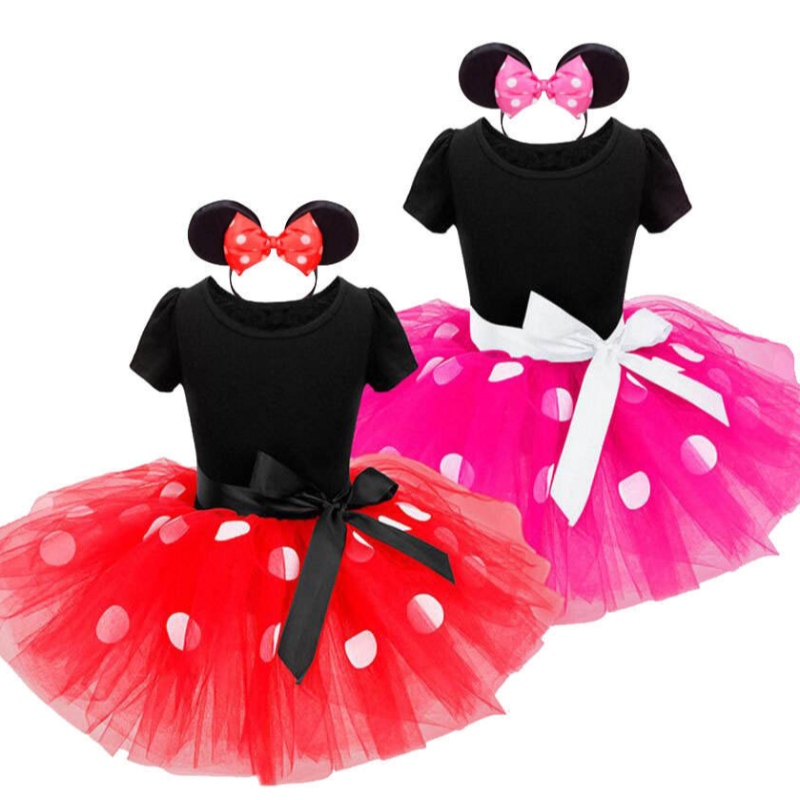 Mädchen Cosplay Cartoon Kostüm Kinder Sommer Kurzarm Tupfen Polka Dot Prinzessin Dress Up Kindergeburtstagsfeier Kleidung