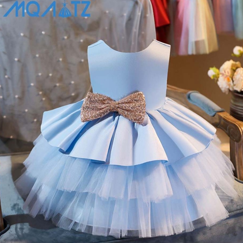 Baigeneue Blumenmädchen Tutu Kleid Baby Kleid Kinder Kleidung Bogen Geburtstag Mädchen Kleid