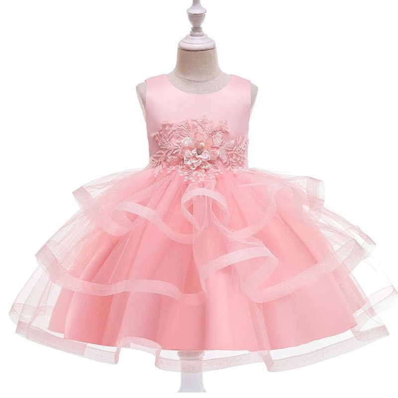 Baige kleine Kinder Baby Kinder Blumenmädchen Sommer Geburtstagsfeier Kleid Kostüm Prinzessin Kleid 3-10 Jahre