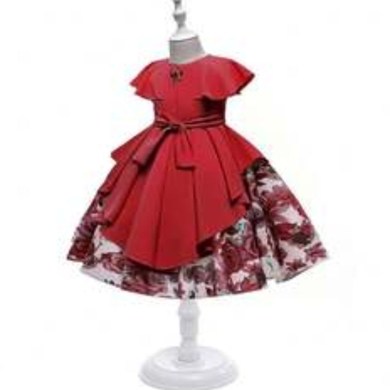 In-Standard-Baby-Perlen-Satin-Mädchen Kleid Kinder Kleid Design Kinder CNY-Kleidungsstücke