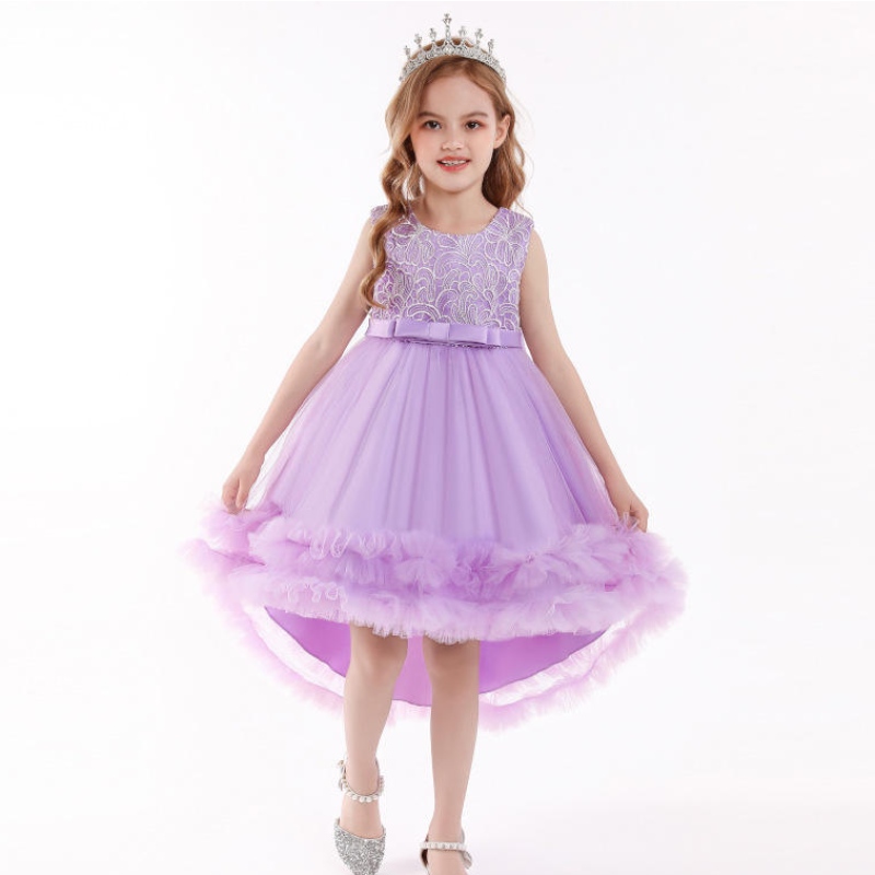 Blumenmädchenkleid Spitze Prinzessin Kleidnach Hintergrund Tutu Rock Mädchen Schwalbenschwanz Hochzeitskleid