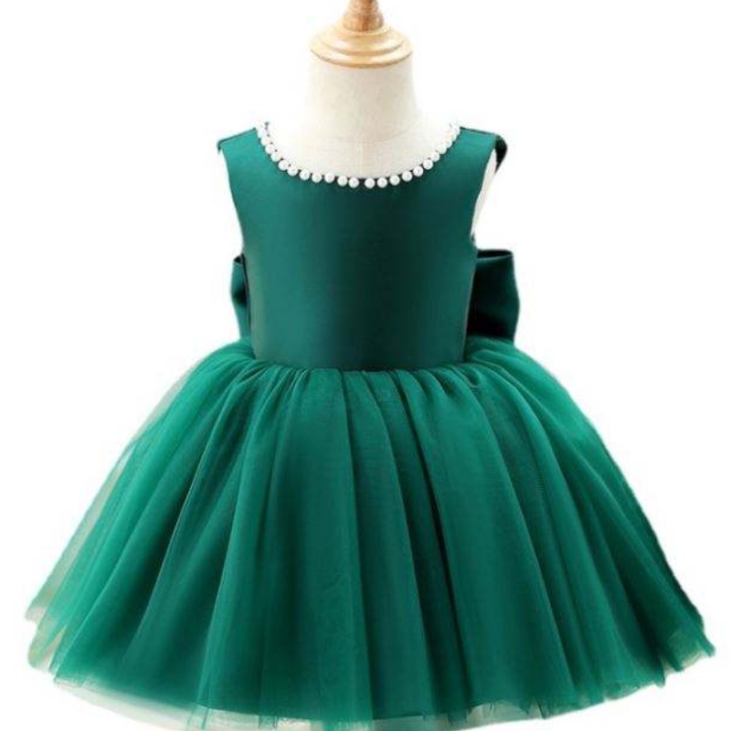 Baige Green Backless Girl Party Kleid Kinder Erst Kommunion Kleiderprinzessin Hochzeitsballkleid DZ007