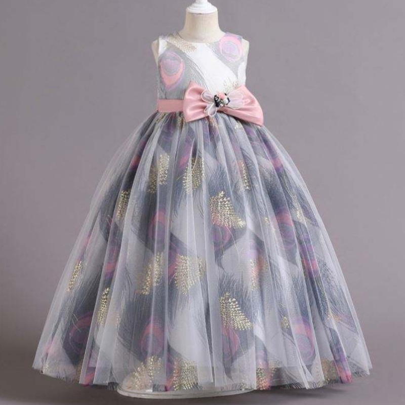 Baige Hot Style 4-14 Jahre rosa ärmellose Kleinkindes Custom Design Hochzeits Geburtstagsfeierkleid für Kindermädchen