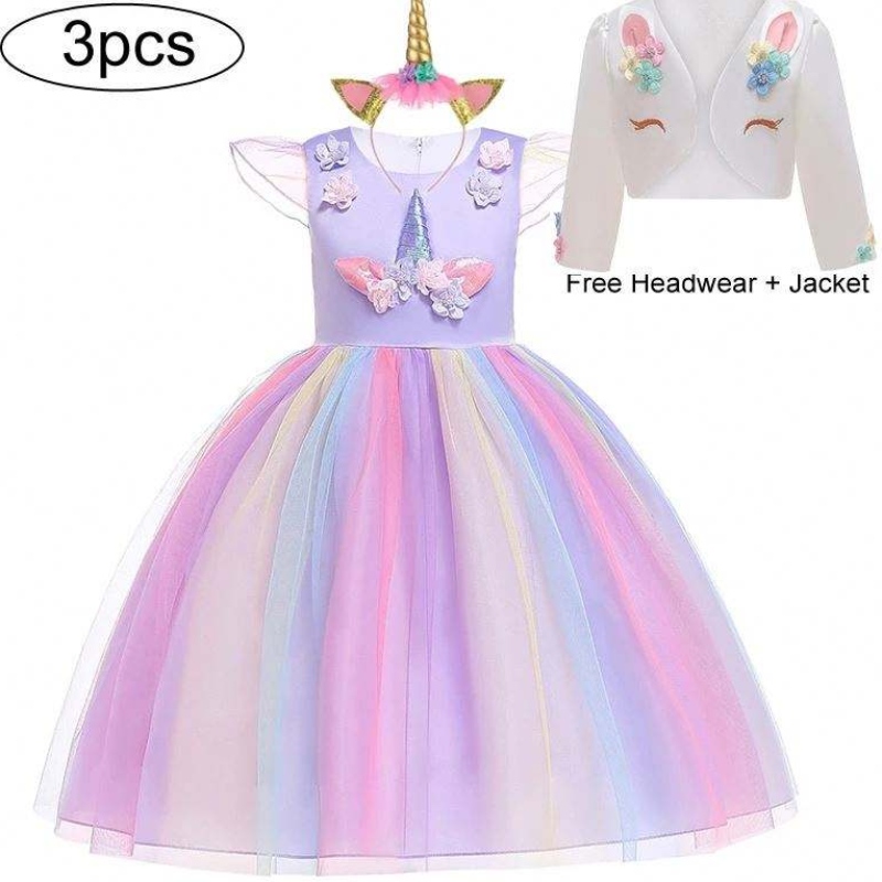 Baige Großhandel Ostermädchen Einhorn Halloween Weihnachtskostüm -Prom Event Hochzeit Prinzessin Kleid DJS003