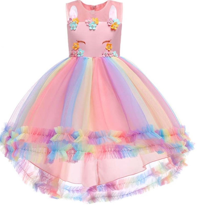 Blumenmädchenkleid 2021 Einhornkleid Prinzessin Einhornkleid für 3-12 Jahre alte Geburtstag