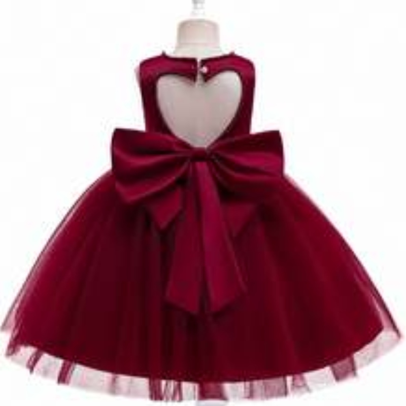 Baigeneue Mode 6 Jahre alte elegante Blumenmädchen-Partykleid V-Ausschnitt Back Geburtstagskleider L5273